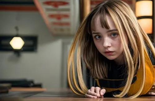 Maya Hawke, Quentin Tarantino's style, Kung Fu, 60's restaurant,tsumugi kotobuki k-on,the long-hair cutter,eleven,the little girl,the japanese doll,anime girl,girl in a long,hair ribbon,cinnamon girl,