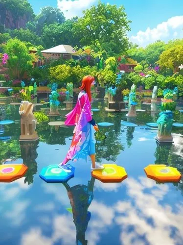 mermaid background,kawaii people swimming,fairy world,diamond lagoon,pedalos,floating stage,lily pond,floating islands,scandia gnomes,underwater oasis,lagoon,fairy village,lily pads,fantasia,koi pond,lilly pond,water lotus,little mermaid,acid lake,delight island,Common,Common,Cartoon