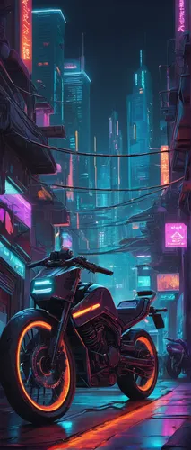 cyberpunk,motorbike,neon arrows,neon,motorcycles,motorcycle,neon lights,black motorcycle,ktm,80's design,80s,futuristic,neon light,cityscape,vapor,futuristic landscape,neon ghosts,electric scooter,urban,cyber,Illustration,Paper based,Paper Based 10