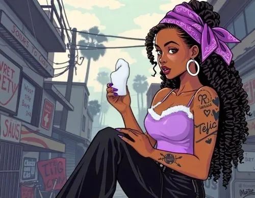 toilet paper sticking out of her top,a cartoon with an artist drawing the character,real roxanne,freaknik,roxanne,boondocks,laveau,baduizm