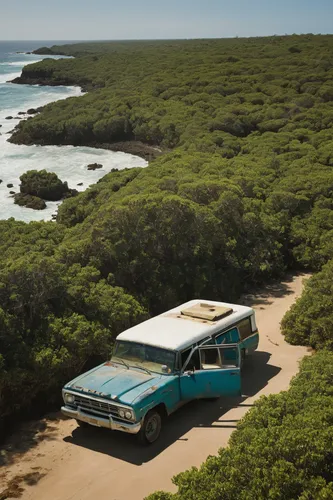 Transport Leland Sandler to a deserted island, where survival becomes the ultimate challenge.,fraser island,camper on the beach,camper van isolated,heron island,camping car,campervan,teardrop camper,c