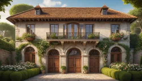 french building,dreamhouse,maison,auberge,maisons,chateau,manoir,country house,private house,beautiful home,country estate,provencal,provencale,domaine,luxury home,traditional house,chateaux,luxury property,villa,maisonette,Illustration,Retro,Retro 22