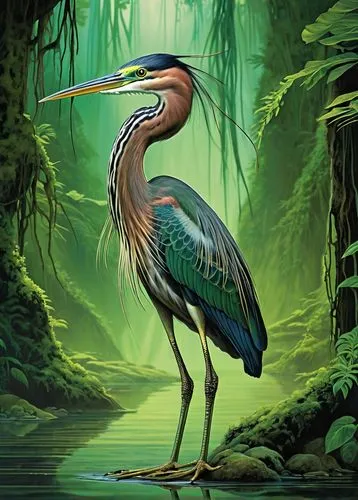 quetzalcoatlus,rhamphorhynchus,blue heron,caiera,restoration,longicornis,Illustration,Realistic Fantasy,Realistic Fantasy 14