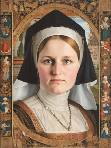 portrait of christi,scholastica,postulant,begums,dorota,duchesne,anguissola,ursulines,consolata,nunsense,ultratop,thunberg,monalisa,marianske,boniva,ermengarde,eadwig,seberg,abbess,foundress,Digital Art,Comic