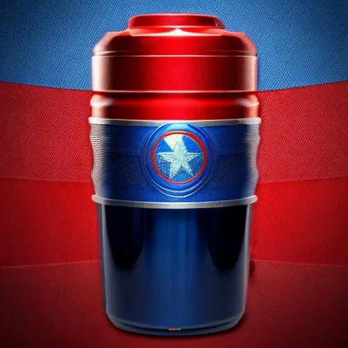 superman theme, logo in front, red and blue , target audiemce 30 years old 


,coffee tumbler,canister,drink icons,superhero background,cap,beverage can,capitanamerica,water cup,energy drink,cup,coffe