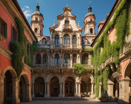 fairy tale castle sigmaringen,sigmaringen,szeged,transylvania,freiburg,brixen,schleissheim palace,rathaus,czech budejovice,subotica,würzburg residence,prague monastery,residenz,chernivtsi,hanover,driehaus,freiburg im breisgau,rudolstadt,graz,moritzburg palace,Illustration,Realistic Fantasy,Realistic Fantasy 12