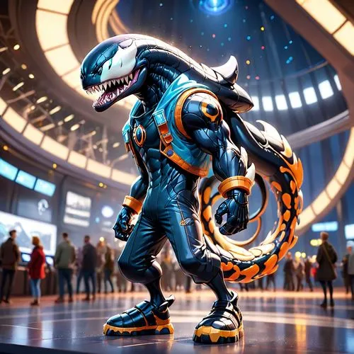 cobra,thunder snake,blue snake,skylanders,raptor,sea devil,cinema 4d,imax,drexel,saurian,alien warrior,cg artwork,futuristic,mazda ryuga,concept art,skordalia,cgi,rex,venom,cuthulu,Anime,Anime,Cartoon