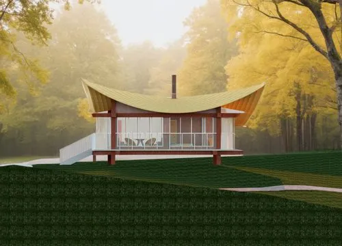 sketchup,gazebo,3d rendering,golden pavilion,gazebos,the golden pavilion,pavillon,golf course background,feng shui golf course,render,wooden mockup,renderings,background design,3d render,renders,3d mockup,teahouse,greenhut,summer house,mid century house