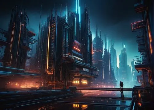 cybercity,futuristic landscape,metropolis,cyberpunk,polara,cityscape,coruscant,cybertown,kaidan,dystopian,bladerunner,cyberport,cyberia,futuristic,megalopolis,areopolis,sci - fi,dystopias,scifi,cyberworld,Illustration,Abstract Fantasy,Abstract Fantasy 01