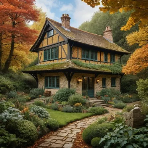 country cottage,house in the forest,witch's house,cottage,home landscape,victorian house,wooden house,beautiful home,little house,summer cottage,country house,traditional house,forest house,miniature house,dreamhouse,ancient house,autumn idyll,lonely house,fall landscape,small house,Photography,General,Natural