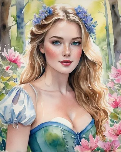 margaery,margairaz,flower painting,jessamine,girl in flowers,springtime background,spring background,galadriel,flower fairy,ellinor,fantasy portrait,fairy tale character,faerie,diwata,seelie,world digital painting,beautiful girl with flowers,fantasy art,eilonwy,behenna,Illustration,Paper based,Paper Based 25