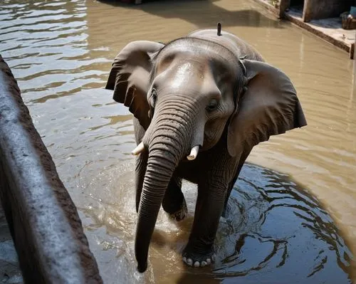 water elephant,asian elephant,raju,elefante,elephant,mahout,Photography,General,Natural