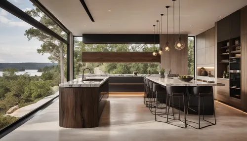 Thrilled to unveil my latest kitchen design, a space where contemporary luxury meets the serenity of nature. I've harmonized sleek, dark cabinetry with the natural elegance of Calacatta marble, captur