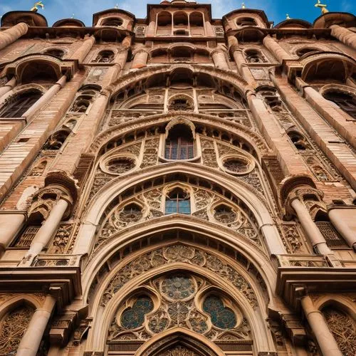 hawa mahal,the palau de la música catalana,taj mahal hotel,gothic architecture,mumbai,details architecture,old architecture,classical architecture,gaudí,architectural detail,jaipur,taj machal,casa fuster hotel,islamic architectural,facades,stonework,the façade of the,architectural style,photographed from below,multistoreyed,Photography,General,Realistic