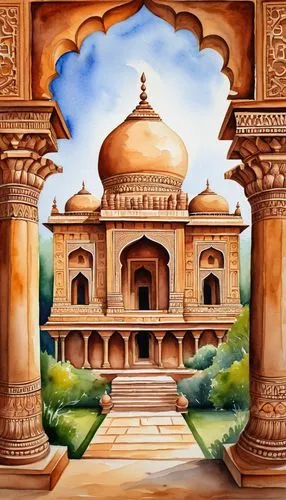 bikaner,gwalior,akshardham,agra,safdarjung,tajmahal,indian art,chhatri,rashtrapati,rajasthan,shahjahan,raisina,qutub,fatehpur,mehrauli,mehrangarh,jaipur,harmandir,gurdwaras,orchha,Illustration,Paper based,Paper Based 24