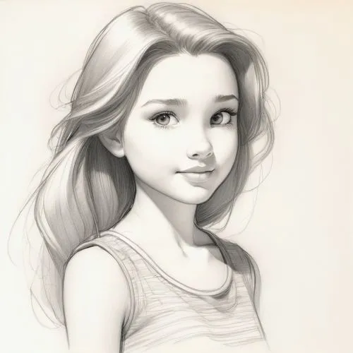 girl drawing,girl portrait,young girl,graphite,krita,portrait of a girl,Illustration,Black and White,Black and White 08