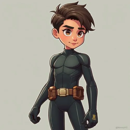 Young teenage boy, superhero, spandex suit, latex suit, tight, slim, ,the character batman with brown hair and black suit,wetsuit,alaniz,omnitrix,aqualad,nightwing,zachares