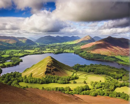 A view from cat bells,Cumbria,England,lake district,three peaks,brecon beacons,northern ireland,extinct volcano,landscapes beautiful,peak district,mountainous landforms,ireland,beautiful landscape,mou