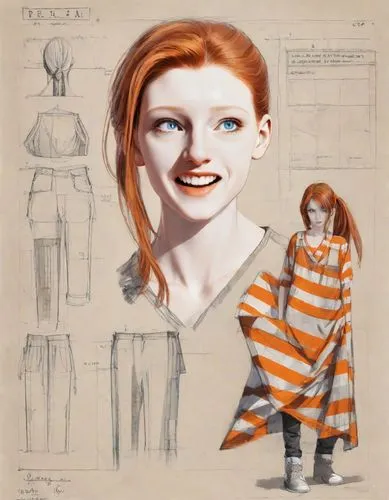 costume design,fashion illustration,concept art,retro paper doll,fashion sketch,pippi longstocking,pumuckl,fashion design,clary,vintage paper doll,pencil color,tilda,one-piece garment,redhead doll,studies,raggedy ann,ginger rodgers,paper doll,david bates,maci,Digital Art,Blueprint