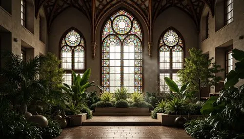 cloisters,cloister,atriums,conservatory,orangery,basiliensis,biltmore,transept,stained glass windows,atrium,courtyards,narthex,cloistered,sanctuary,winter garden,altgeld,houseplants,hall of the fallen,philodendrons,indoor