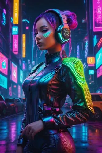 cyberpunk,futuristic,neon lights,neon,neon light,cyber,music background,80s,electro,streampunk,techno color,midi,neon coffee,neon tea,retro music,neon colors,electric,retro girl,spotify icon,hong,Illustration,Realistic Fantasy,Realistic Fantasy 08