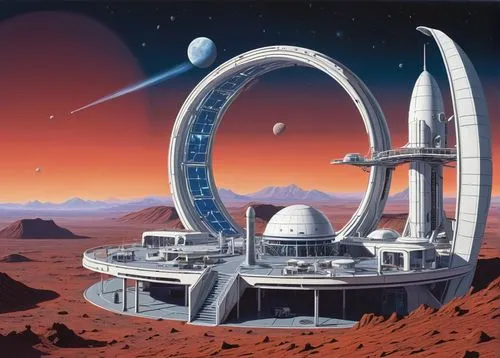 futuristic landscape,deltha,homeworlds,futuristic architecture,arcology,moonbase,ringworld,starbase,homeworld,farpoint,scifi,spaceport,bonestell,cardassia,technosphere,sulaco,moon base alpha-1,sci - fi,silico,extrasolar,Illustration,Children,Children 03