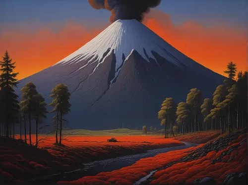 volcano,stratovolcano,volcanos,volcanism,volcanic landscape,the volcano avachinsky,calbuco volcano,volcanic eruption,gorely volcano,volcanoes,eruption,volcanic,kamchatka,the volcano,active volcano,volcanic field,koryaksky volcano,fujiyama,the eruption,popocatepetl,Art,Artistic Painting,Artistic Painting 30