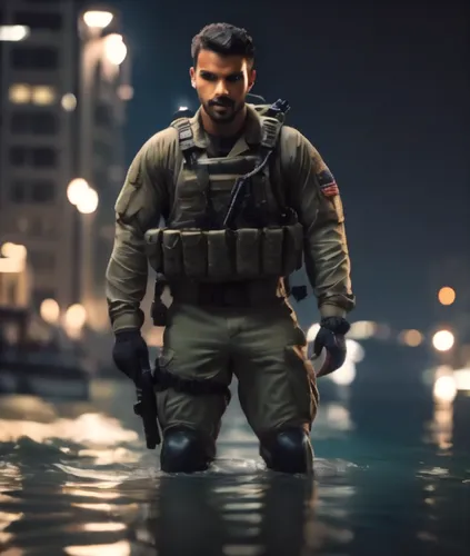 the man in the water,ballistic vest,marine,aquanaut,water police,cargo,e-flood,actionfigure,mercenary,action figure,dry suit,pubg mascot,the man floating around,game figure,harvey,cargo pants,lifejack