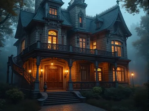 victorian house,old victorian,victorian,witch's house,creepy house,house in the forest,witch house,haunted house,the haunted house,dreamhouse,victorian style,wooden house,forest house,beautiful home,house silhouette,haddonfield,two story house,lonely house,gothic style,little house,Photography,General,Realistic