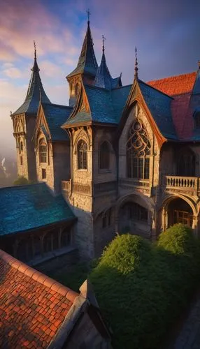 peles castle,fairy tale castle,frederic church,fairytale castle,theed,gold castle,kirkhope,altgeld,medieval castle,briarcliff,monastery,fairy tale castle sigmaringen,kcd,rattay,transylvania,castle of the corvin,rivendell,avernum,castle,castlelike,Illustration,Realistic Fantasy,Realistic Fantasy 32