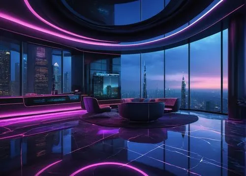 sky apartment,ufo interior,skyloft,futuristic landscape,purple wallpaper,vdara,luxe,apartment lounge,penthouses,spaceship interior,ultraviolet,sky space concept,modern room,livingroom,skydeck,skybar,purpleabstract,great room,purple and pink,glass wall,Art,Artistic Painting,Artistic Painting 04