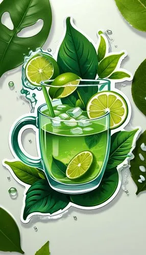 green tea,lemon tea,jasmine green tea,sencha,lemon background,peppermint tea,Unique,Design,Sticker