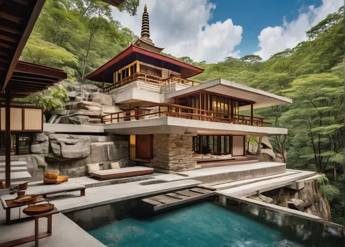 asian architecture,japanese architecture,house in mountains,house in the mountains,pool house,beautiful home,luxury property,luxury home,ryokan,holiday villa,house by the water,private house,tropical house,crib,chinese architecture,luxury real estate,modern house,beautiful japan,chalet,house with lake,Unique,Design,Knolling