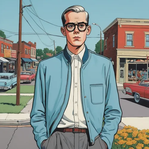 stan lee,eleven,propane,vector illustration,beatnik,marshall,smoking man,cool pop art,dr. manhattan,rivers,a pedestrian,walt,vector art,ten,reading glasses,60's icon,modern pop art,pop art style,50's style,bleachers,Illustration,American Style,American Style 15