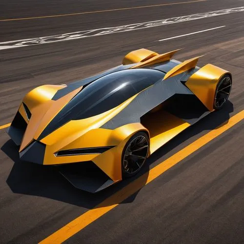 A futuristic military aerial vehicle used for deployment. Resembles a Quinjet,a yellow sports car driving on a race track,lamborgini,reventon,dallara,centenario,ford gt 2020,venturi,Conceptual Art,Fan