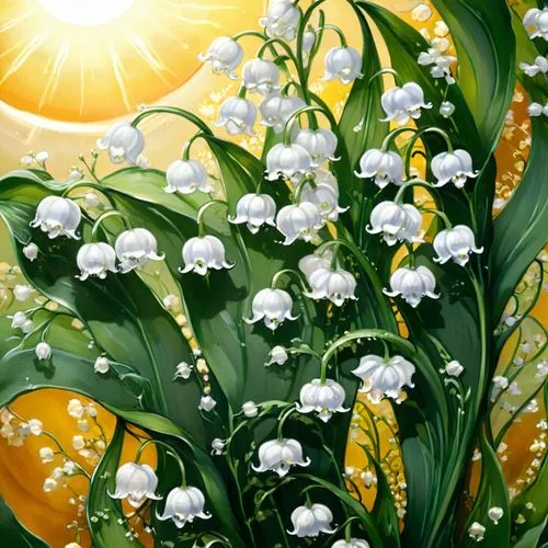 lilly of the valley,lilies of the valley,muguet,lily of the valley,easter lilies,lily of the field,Illustration,Retro,Retro 13