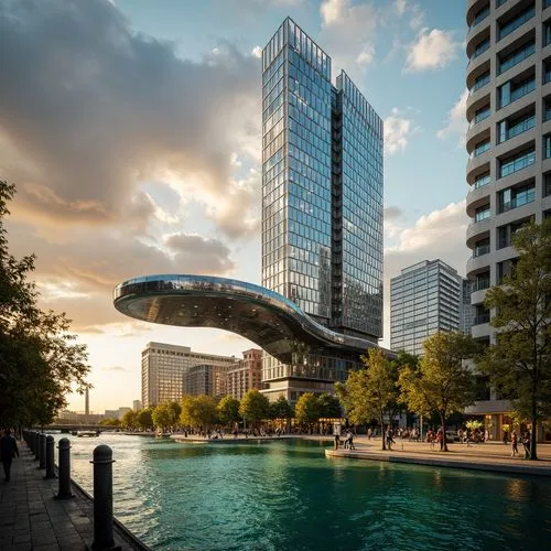 zorlu,mvrdv,songdo,futuristic architecture,waterplace,skybridge