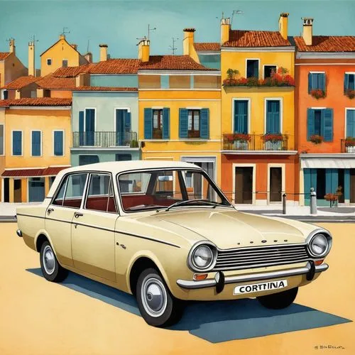 renault 8,fiat 1200,ford cortina,lotus cortina,fiat 850,simca,triumph dolomite,fiat 125,austin allegro,fiat 124,dacia 1300,austin 1800,polski fiat 125p,seat 600,ford taunus,simca 1307,alfa romeo 1750 berlina,triumph vitesse,peugeot 404,trabant,Art,Artistic Painting,Artistic Painting 29