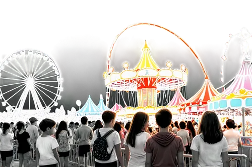 carnival tent,amusement park,fairground,funfair,amusement ride,annual fair,carousel,circus tent,carnival,circus stage,neon carnival brasil,circus,theme park,summer fair,circus show,event tent,ferris wheel,industrial fair,merry-go-round,festival,Illustration,Black and White,Black and White 30