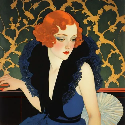 art deco woman,ziegfeld,whitmore,minton,pettifer,schiaparelli,haynsworth,chromolithography,ziegfield,chastain,leighton,condita,serigraphs,vintage illustration,woman sitting,lilian gish - female,satine,blumstein,muyres,leboutillier,Illustration,Retro,Retro 15