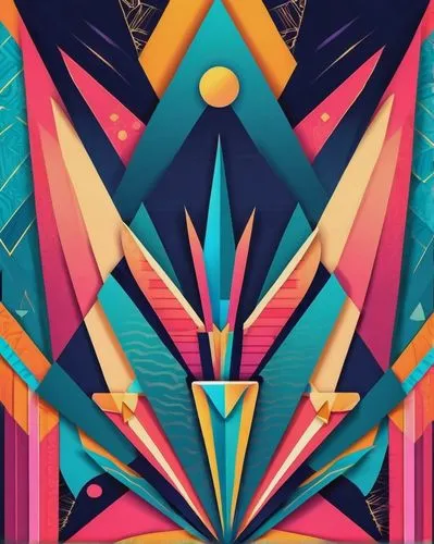 abstract retro,triangles background,kaleidoscope art,abstract design,vector graphic,abstract multicolor,geometric,zigzag background,80's design,kaleidoscope,art deco background,colorful foil background,kaleidoscopic,vector illustration,vector,low poly,adobe illustrator,neon arrows,psychedelic art,polygonal,Illustration,Vector,Vector 16