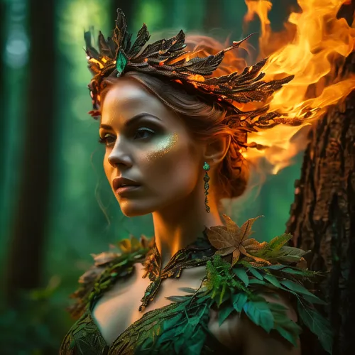 dryad,fire dancer,faery,fire angel,faerie,fire artist,the enchantress,fire siren,flame spirit,firethorn,flame of fire,firestar,fae,forest fire,fantasy portrait,firedancer,fire-eater,sorceress,burning 