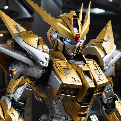 hyper-realistic, photorealism, a strong anthro golden gundam dragon is standing in spaceship, solo, male, (gundam), shiny silver chassis, mecha, cyborg, glowing LED, detailed textures, bipedal, photo,