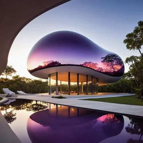 niemeyer,hemispheric,futuristic architecture,futuristic art museum,mirror house,brasilia,Photography,General,Realistic