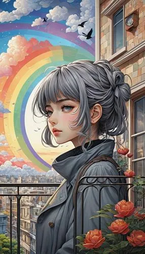 peko,ciel,rainbow background,nanako,meteora,saiko,konan,franziska,gintama,sakuya,sky rose,takane,piko,background image,wakamiya,portrait background,nanami,ozma,yukiko,monaca,Illustration,Realistic Fantasy,Realistic Fantasy 41