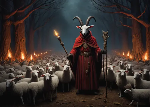 the sheep,goatflower,pied piper,goatherd,counting sheep,flock of sheep,the pied piper of hamelin,wolf in sheep's clothing,the good shepherd,feral goat,a flock of sheep,herd of goats,shepherds,clergy,wild sheep,the black sheep,ruminants,walpurgis night,good shepherd,wool sheep,Art,Artistic Painting,Artistic Painting 02