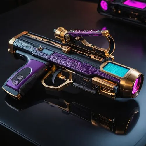 grafer,beretta,hawkmoon,revolvers,popgun,sidearm,air pistol,pistols,vanu,derringer,gunmaker,gold and purple,anodized,polychromed,blasters,galaxity,gunmakers,dichroic,vintage pistol,blacklight,Photography,General,Fantasy