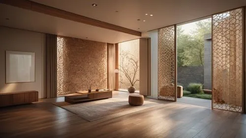 bamboo curtain,amanresorts,japanese-style room,luxury bathroom,hammam,patterned wood decoration,Photography,General,Cinematic