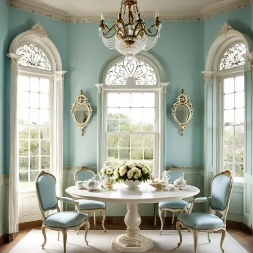 breakfast room,dining room,dining room table,dining table,blue room,tea service,ornate room,baccarat,tearoom,tureens,danish room,breakfast table,afternoon tea,cochere,gustavian,tablescape,high tea,great room,interior decor,highgrove,Photography,General,Realistic