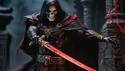 grimm reaper,darth maul,grim reaper,spawn,vader,undead warlock,death god,maul,reaper,dance of death,darth vader,darth wader,vax figure,dark elf,assassin,hooded man,vanitas,darth talon,templar,skeleltt,Unique,3D,Garage Kits